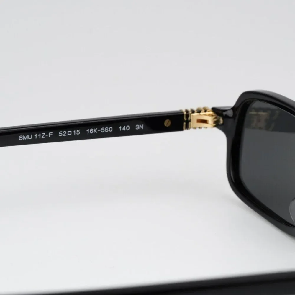 NEW Miu Miu MU11ZSF 16K5S0 Black Dark Grey Rectangle Unisex Sunglasses